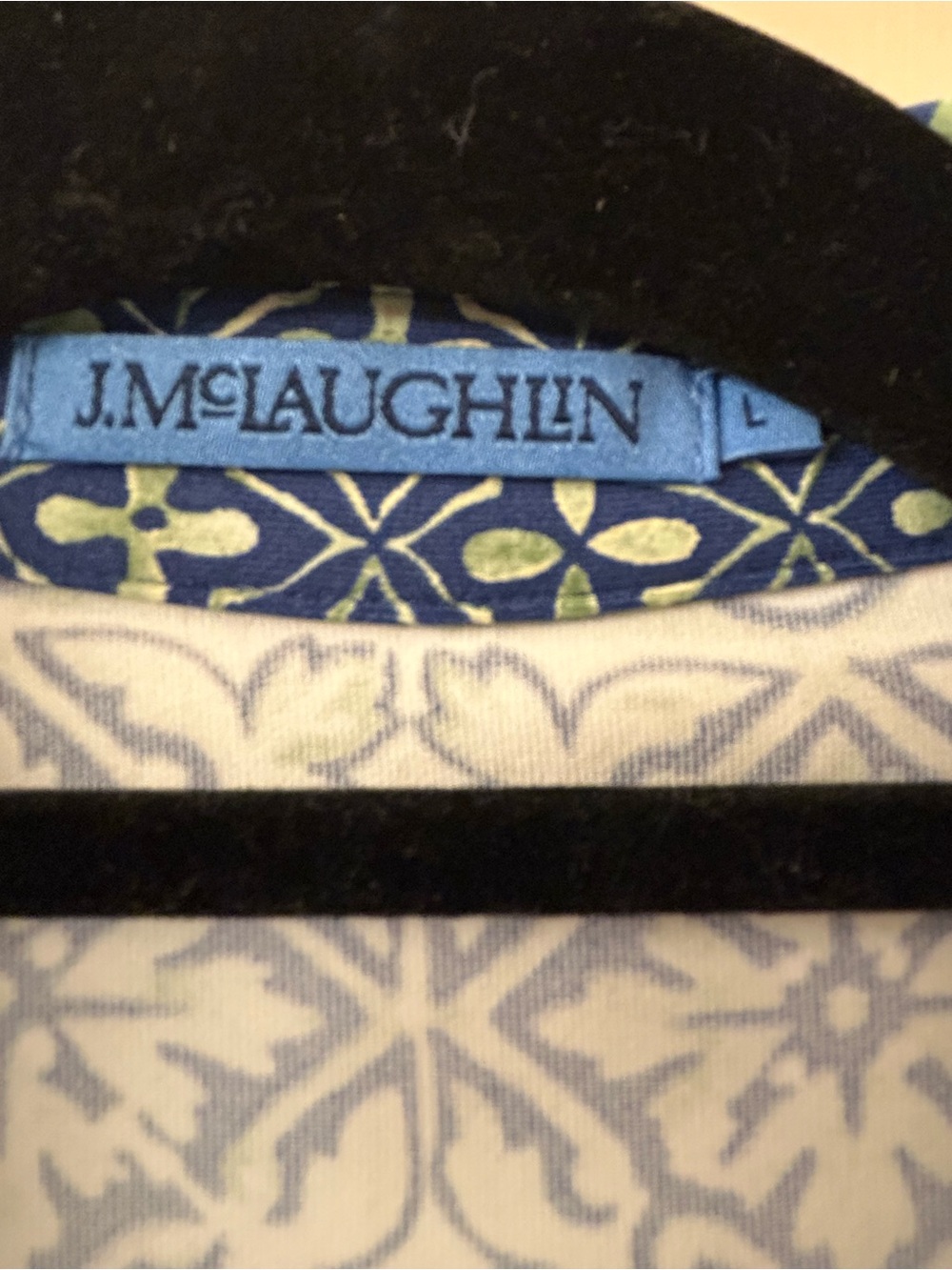 J. McLaughlin Navy and Sage Geometric Button-Front Maxi Dress - Picture 5 of 7